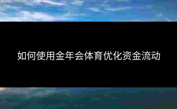 如何使用金年会体育优化资金流动 如何使用金年会体育优化资金流动
