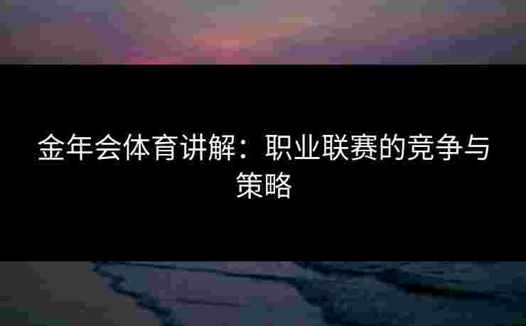 金年会体育讲解：职业联赛的竞争与策略