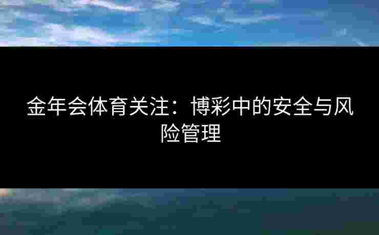 金年会体育关注:博彩中的安全与风险管理 金年会体育关注:博彩中的安全与风险管理