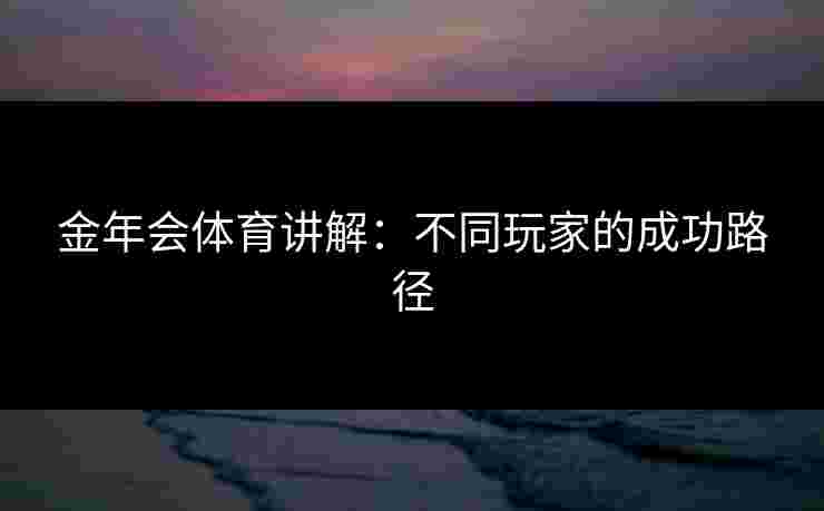金年会体育讲解:不同玩家的成功路径 金年会体育讲解:不同玩家的成功路径